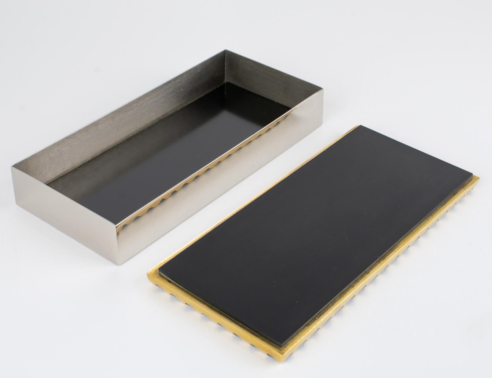 Metal Giacomo Sinopoli for Liwan's Modernist Chrome and Bronze Box, circa 1970 For Sale