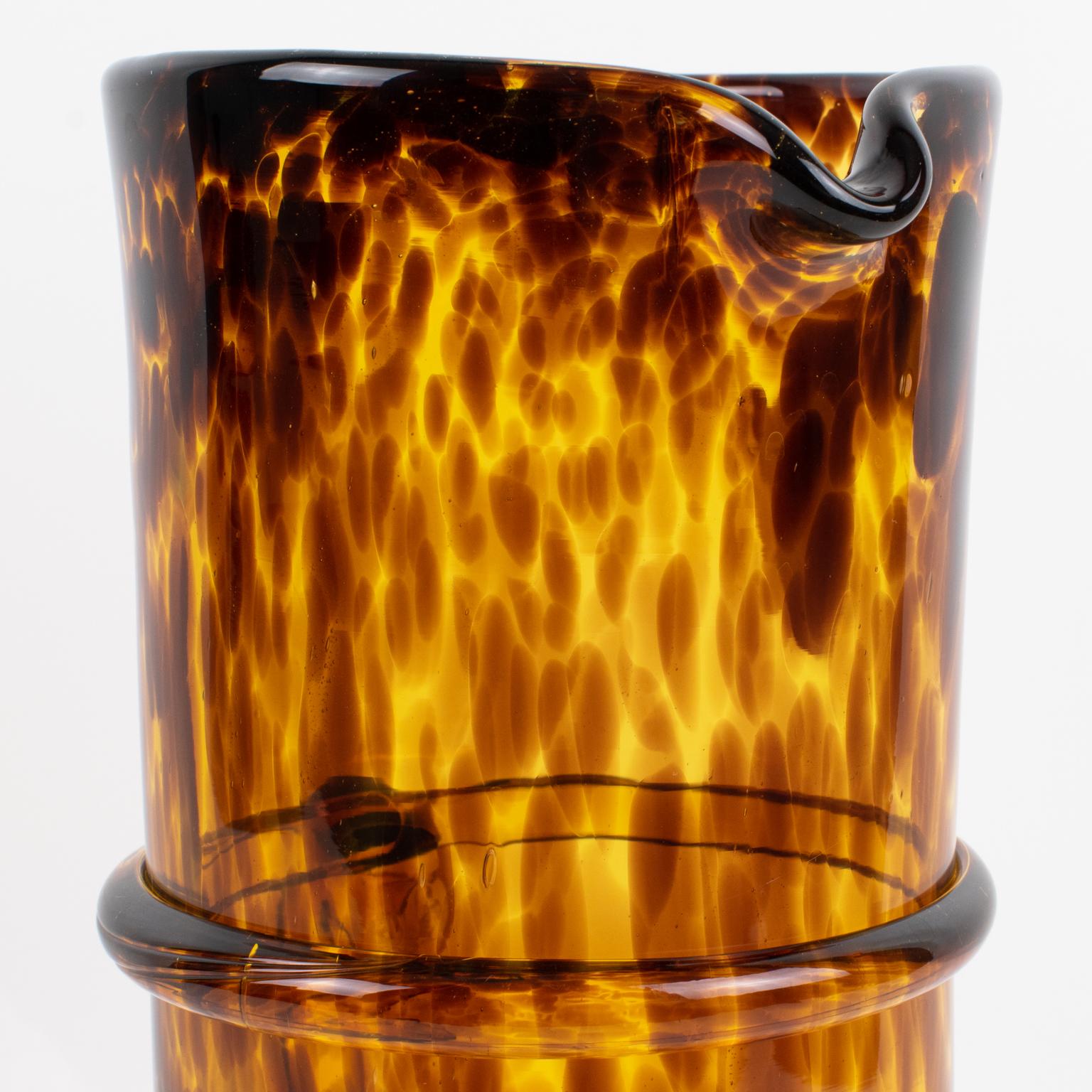 Christian Dior Home Tortoiseshell Glass Barware Pitcher and Decanter, circa 1960 For Sale 1