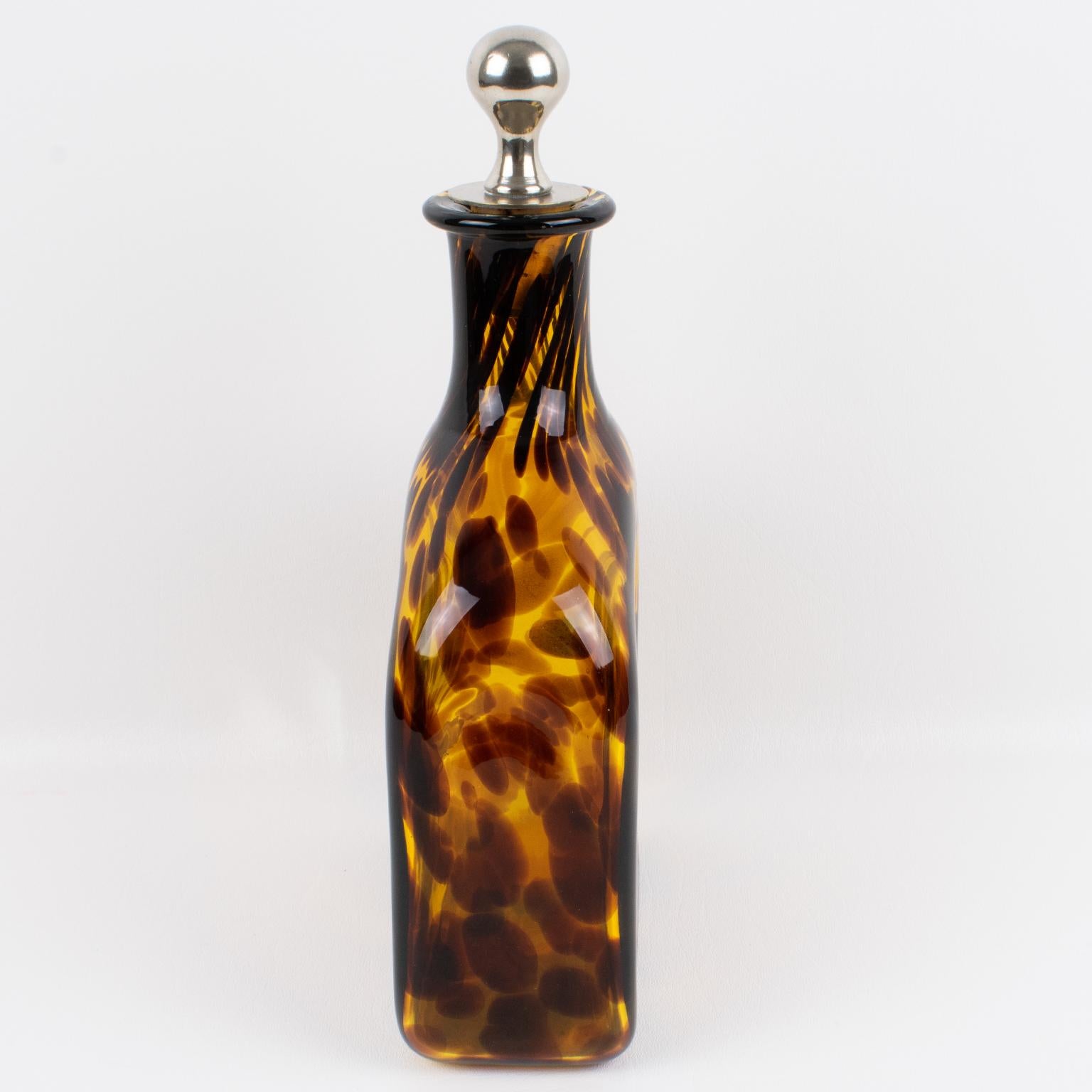 Christian Dior Home Tortoiseshell Glass Barware Pitcher and Decanter, circa 1960 For Sale 4
