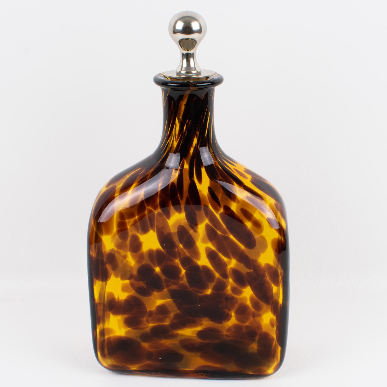 Christian Dior Home Tortoiseshell Glass Barware Pitcher and Decanter, circa 1960 For Sale 5