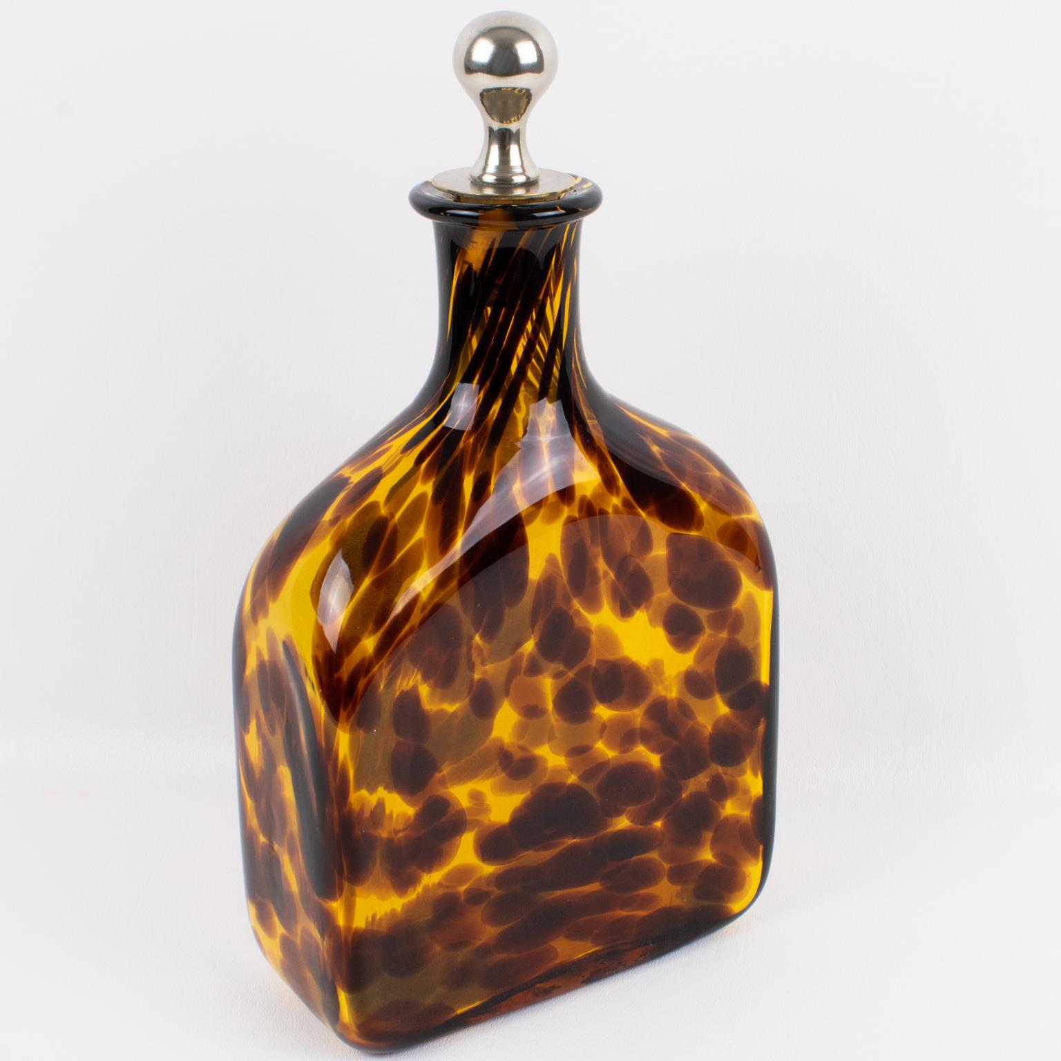 Christian Dior Home Tortoiseshell Glass Barware Pitcher and Decanter, circa 1960 For Sale 3