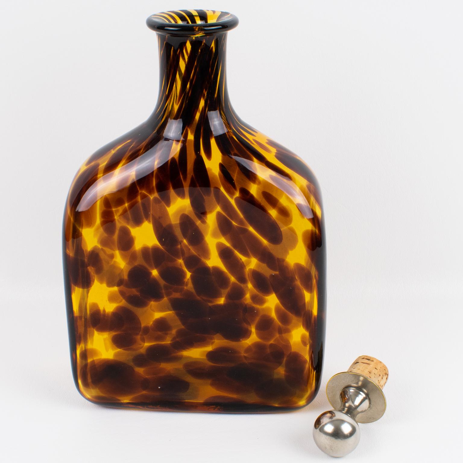 Christian Dior Home Tortoiseshell Glass Barware Pitcher and Decanter, circa 1960 For Sale 6