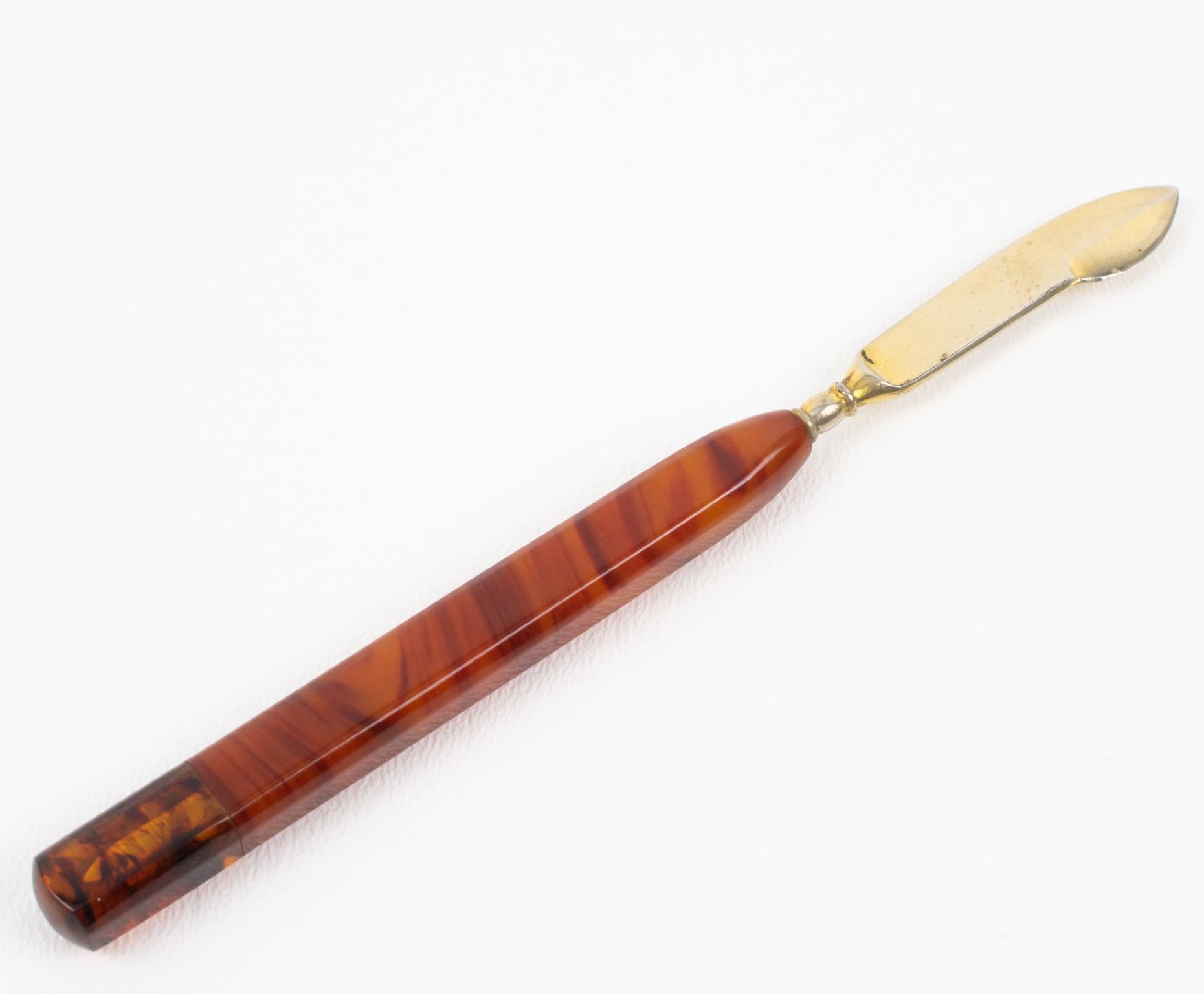 Art Deco Bakelit Schreibtisch Schreibzubehör, 5 Pieces in Schachtel, Frankreich 1930er Jahre im Angebot 4