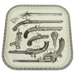 Pistols and Old Guns Barware Metal Serving Tray, circa 1960