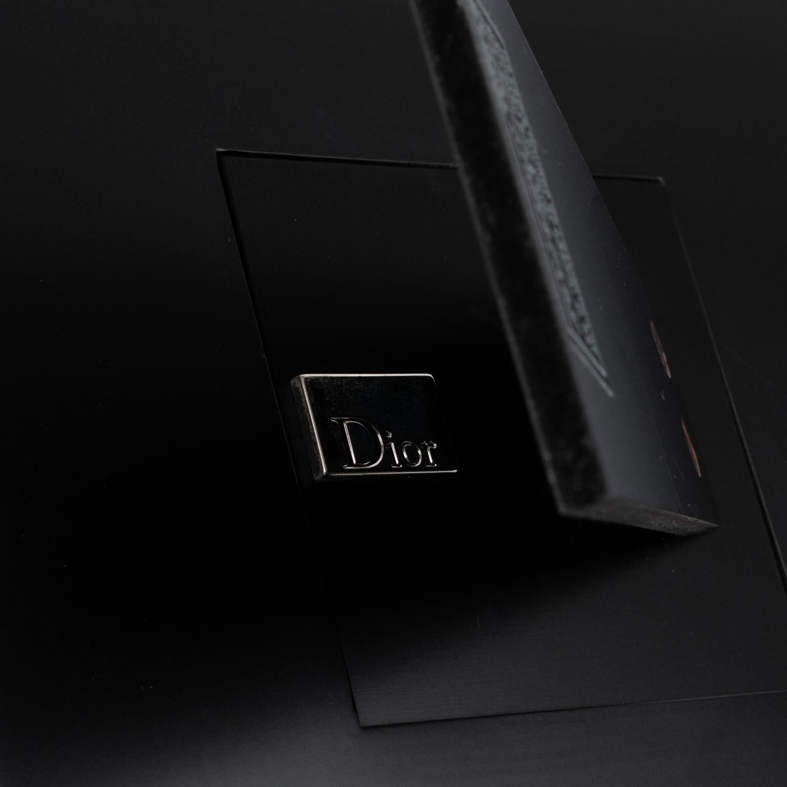 Metal Christian Dior Home Silver Plate Engraved Logo Picture Frame in Box For Sale