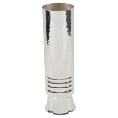 Italian Silver Plate Modernist Tumbler Vase, circa 1980