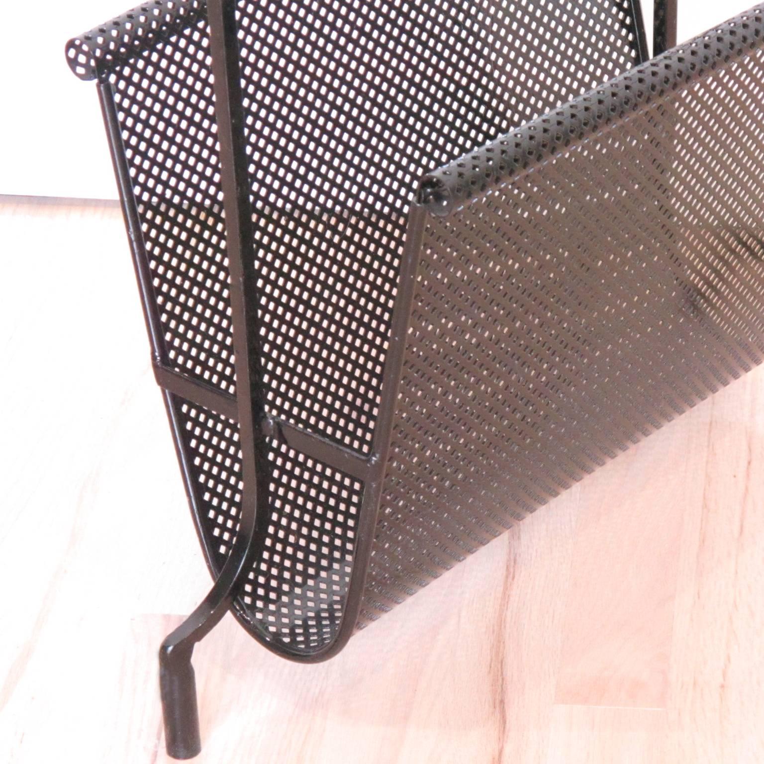 Pair of Perforated Metal Magazine Stand Side Table by Mathieu Matégot, 1950 3