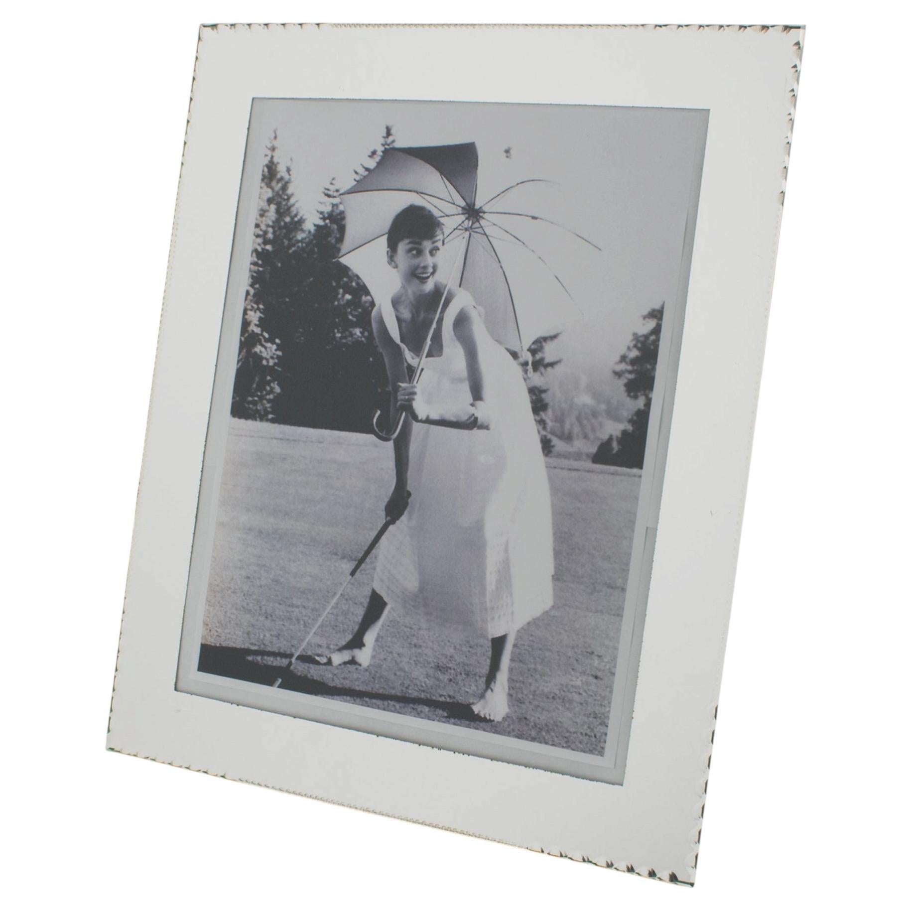 French Mirrored Glass Picture Frame, circa 1940, Hollywood Regency Style For Sale