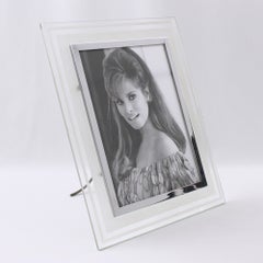Modernist Frosted Glass and Metal Picture Frame, circa 1940