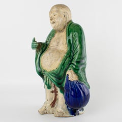 Budai-Figur aus Shiwan-Keramik aus dem frühen 20. Jahrhundert mit mehrfarbiger Glasur