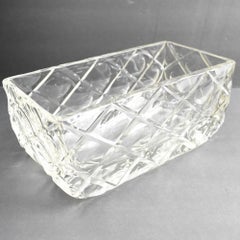 Modernist Carved Crystal Centerpiece Decorative Bowl, circa 1930