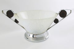 Pierre D'Avesn per Choisy-le-Roi Francia, Centrotavola con ciotola in vetro Art Deco