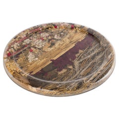 Christian Dior Plateau Plateaux Lucite, blé et fleurs séchées, années 1970