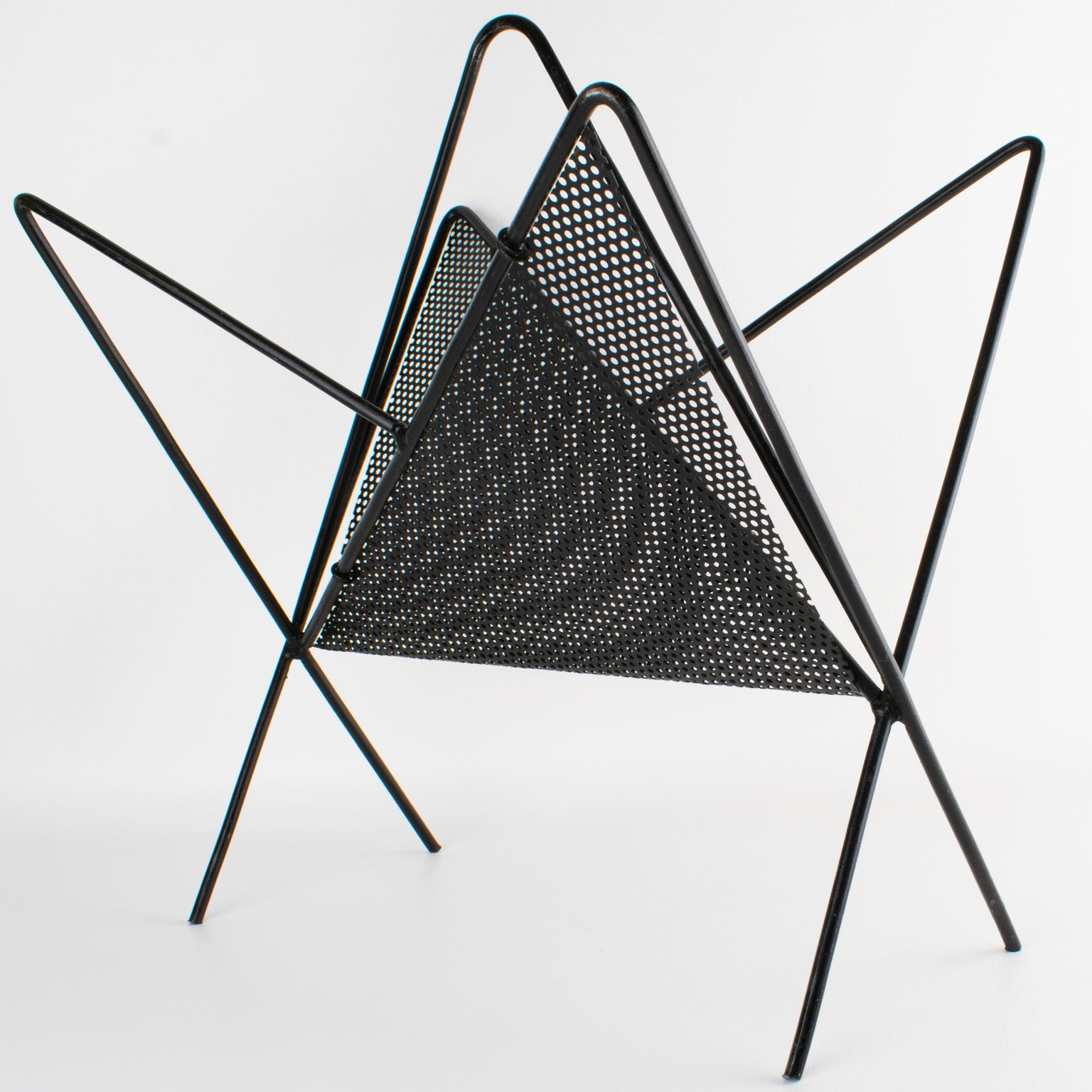 Mathieu MATÉGOT Butterfly magazine rack Mathieu Mategot Black Metal Butterfly Magazine Holder Rack, France