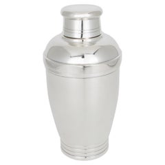 Art Deco Silver Plate Cocktail Shaker by Silversmith Vuillermet, 1940s