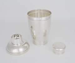 Art Deco Silver Plate Cocktail Shaker by Silversmith Vuillermet, 1940s