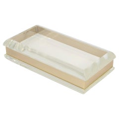 Philippe Cheverny, Geometrische Schatulle aus Lucite und vergoldetem Metall, um 1970