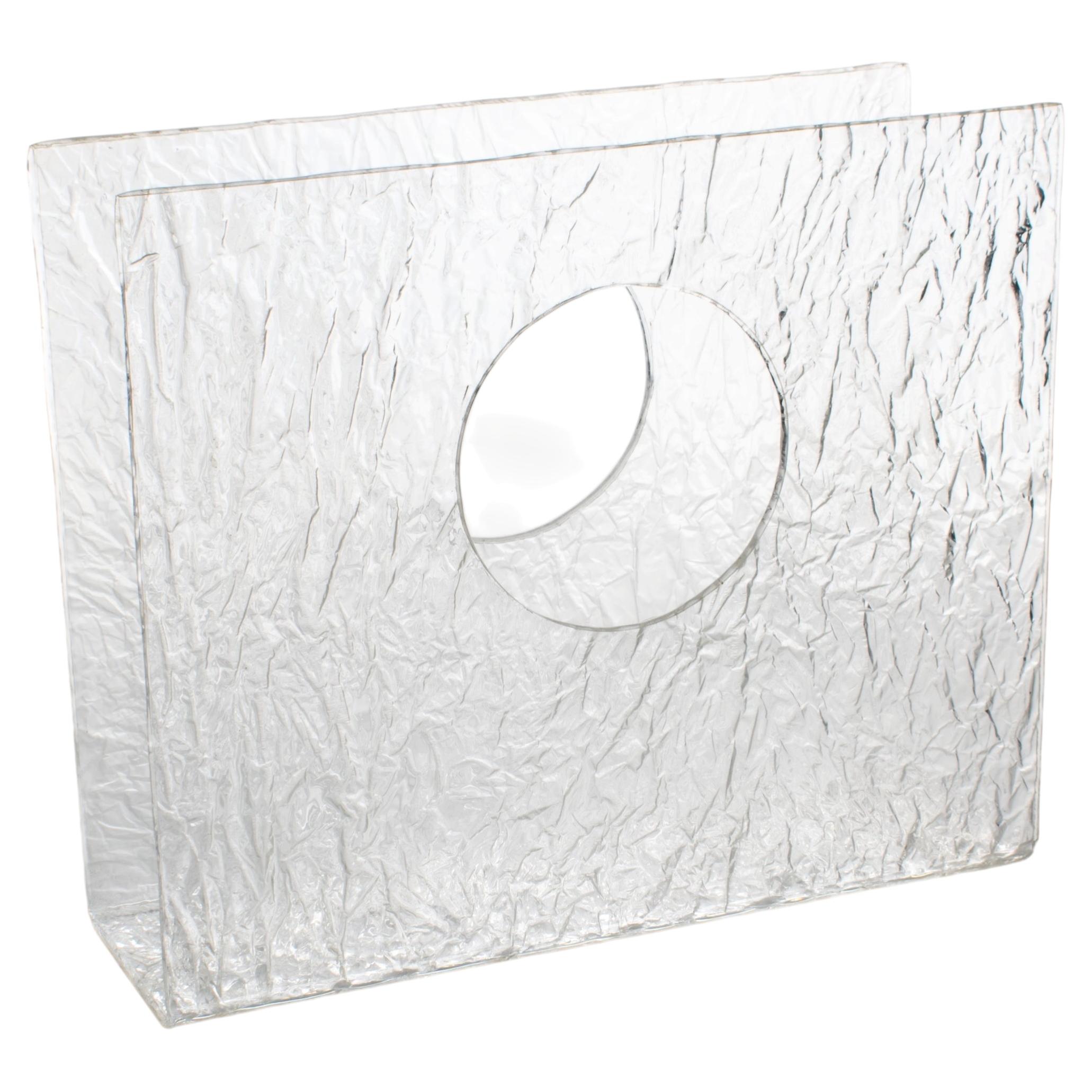 Pre-owned Willy Rizzo Style Ice Effect Lucite Magazine Rack, Circa 1970 In Gray
