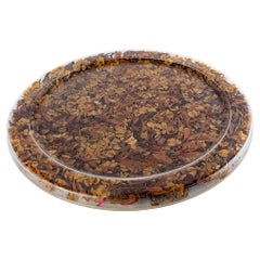 Bandeja de Christian Dior de lucita con flores secas otoñales, hacia 1970