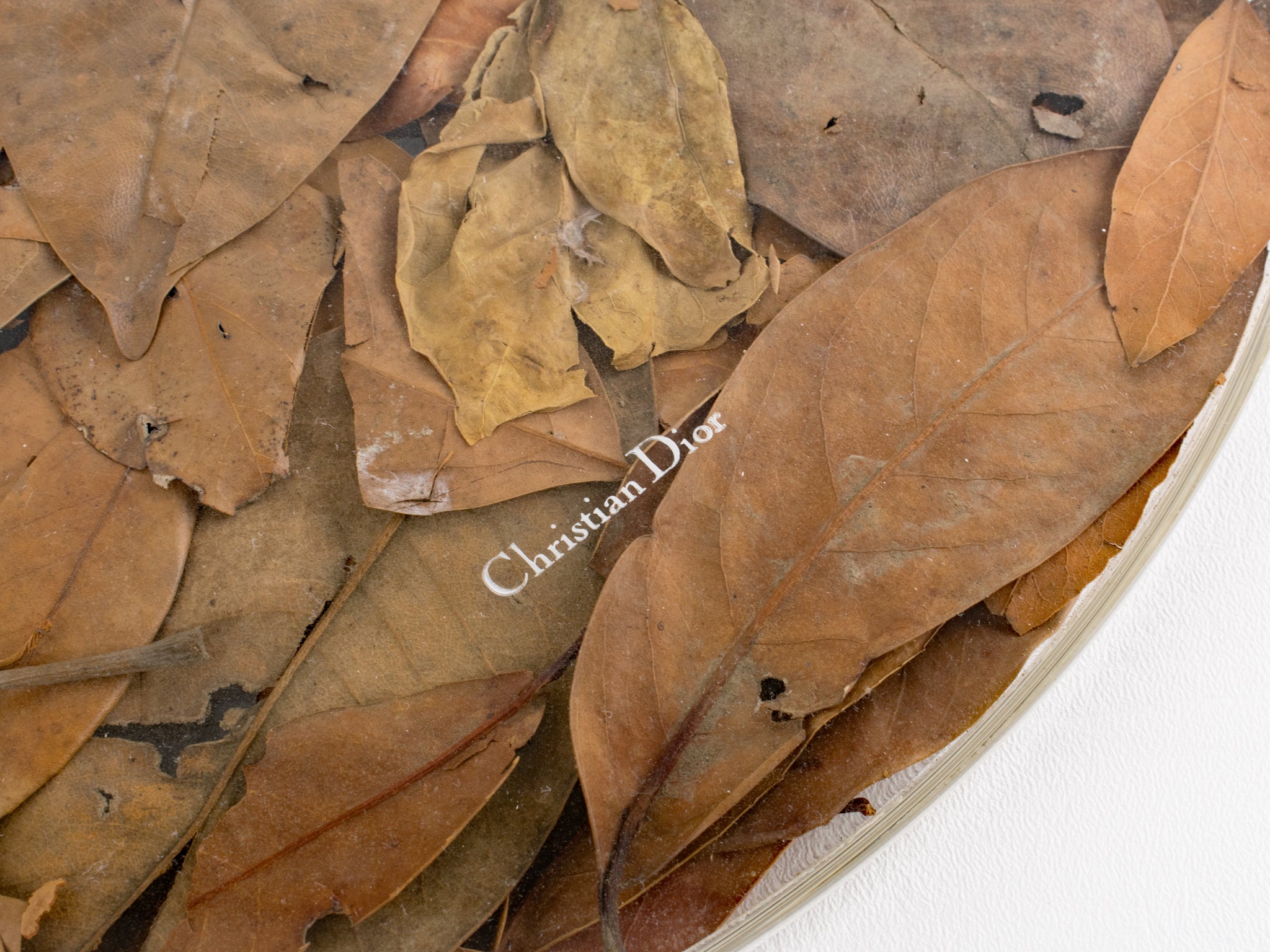 Christian Dior Tray Board Platter, Lucite and Dried Leaves, France