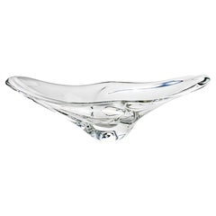 Daum France Mid-Century Modernist Crystal Centerpiece Bowl Vase, circa 1950