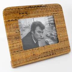 Italian Picture Frame in Lucite and Rattan, circa 1970