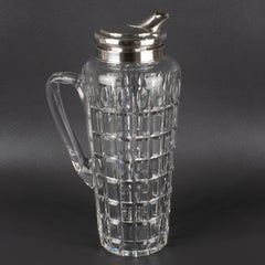Hawkes Art Deco Sterling Silver, Crystal Barware Martini Cocktail Pitcher Shaker