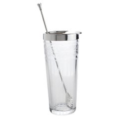Hawkes Art Deco Sterling Silver, Crystal Barware Martini Cocktail Pitcher Mixer