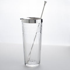 Hawkes Art Deco Sterling Silver, Crystal Barware Martini Cocktail Pitcher Mixer