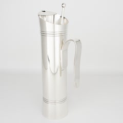 Juego de jarras de cóctel de plata chapada de estilo modernista de Giuliano Bossi para De Uberti, década de 1960