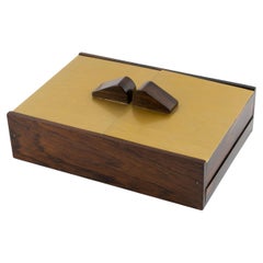 Mid Century Modern Gilded Aluminum and Macassar Wood Box, circa 1960