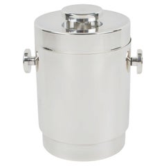 Lancel Paris Modernist Barware Silver Plate Ice Bucket Cooler, circa 1970