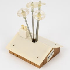 Picks da cocktail di metà secolo in lucite e legno, circa 1950