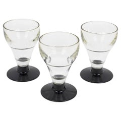 Hand-Blown Glass and Bakelite Absinthe Glasses, 3 pieces, France 1910s