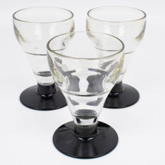 Hand-Blown Glass and Bakelite Absinthe Glasses, 3 pieces, France 1910s