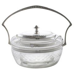WMF Art Deco Crystal and Silver Plate Caviar Bowl Dish Chiller Server circa 1930