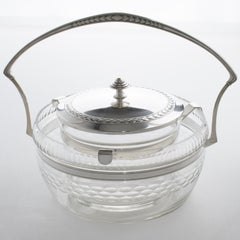 WMF Art Deco Crystal and Silver Plate Caviar Bowl Dish Chiller Server circa 1930