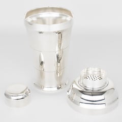 Art Deco Silver Plate Cocktail Shaker by Silversmith Saint Medard Paris