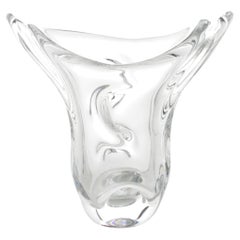 Val St Lambert Mid-Century Modernist Crystal Vase, circa 1950