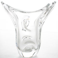 Val St Lambert Mid-Century Modernist Crystal Vase, circa 1950