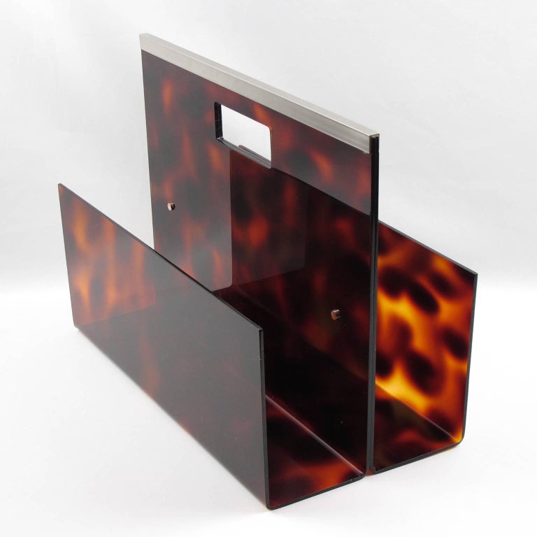 Tortoise Lucite Magazine Rack Holder for Christian Dior Home Collection ...