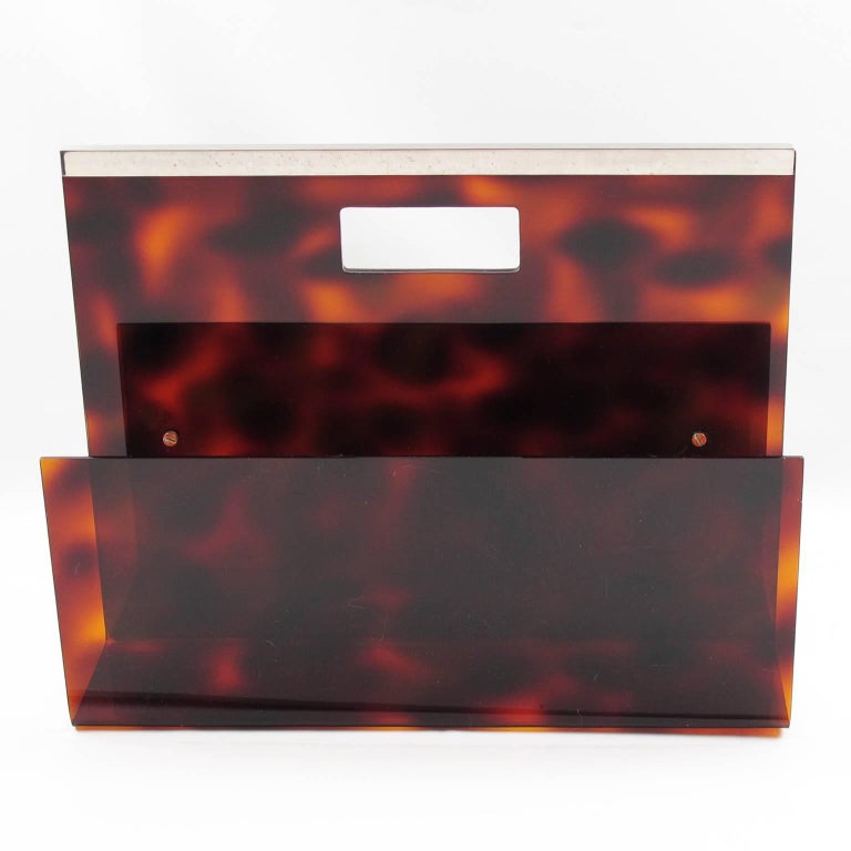 Tortoise Lucite Magazine Rack Holder for Christian Dior Home Collection ...