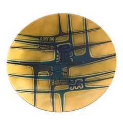 Vintage Mid-Century Modern Enamel Copper Art Plate Centrepiece by Jules Perrier, 1960s