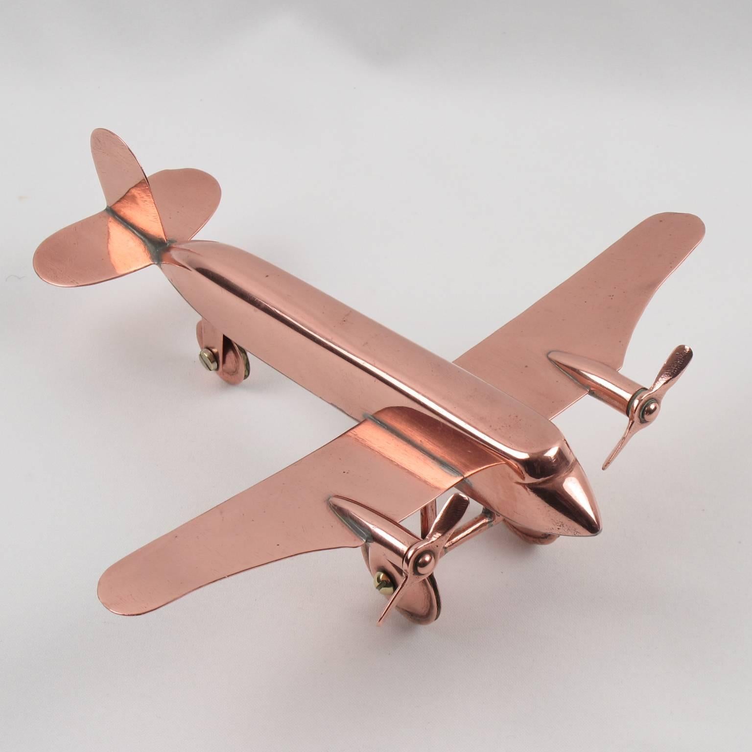1950s Mid-Century Modernist Copper Airplane Model 5