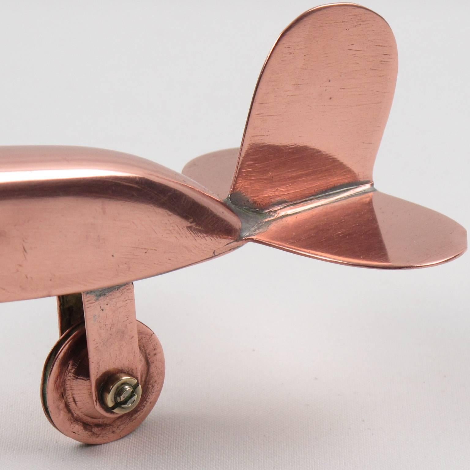 1950s Mid-Century Modernist Copper Airplane Model 2