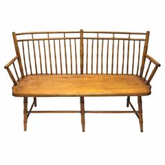 Important Antique 18th Century American Bamboo Faux Bamboo Settee, circa 1780