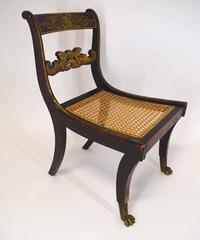 American Classical Carved and Gilt-Stenciled "Fancy" Chair, circa 1815-1820