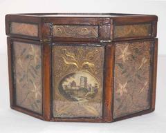 Rare and fine antique English George III period tea caddy, circa 1780.
