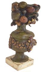 Monumental Antique French Louis XV Provincial Carved Wooden Vase, circa 1750