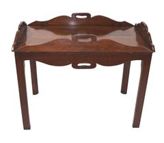 Antique English George III Period Chippendale Mahogany Butler's Tray, circa 1760
